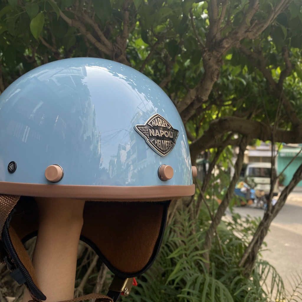 Mũ Bảo Hiểm Nữa Đầu Cho Xe Moto Napoli Haley N04 (Màu Xanh Mint) - Bảo Hành 12 Tháng