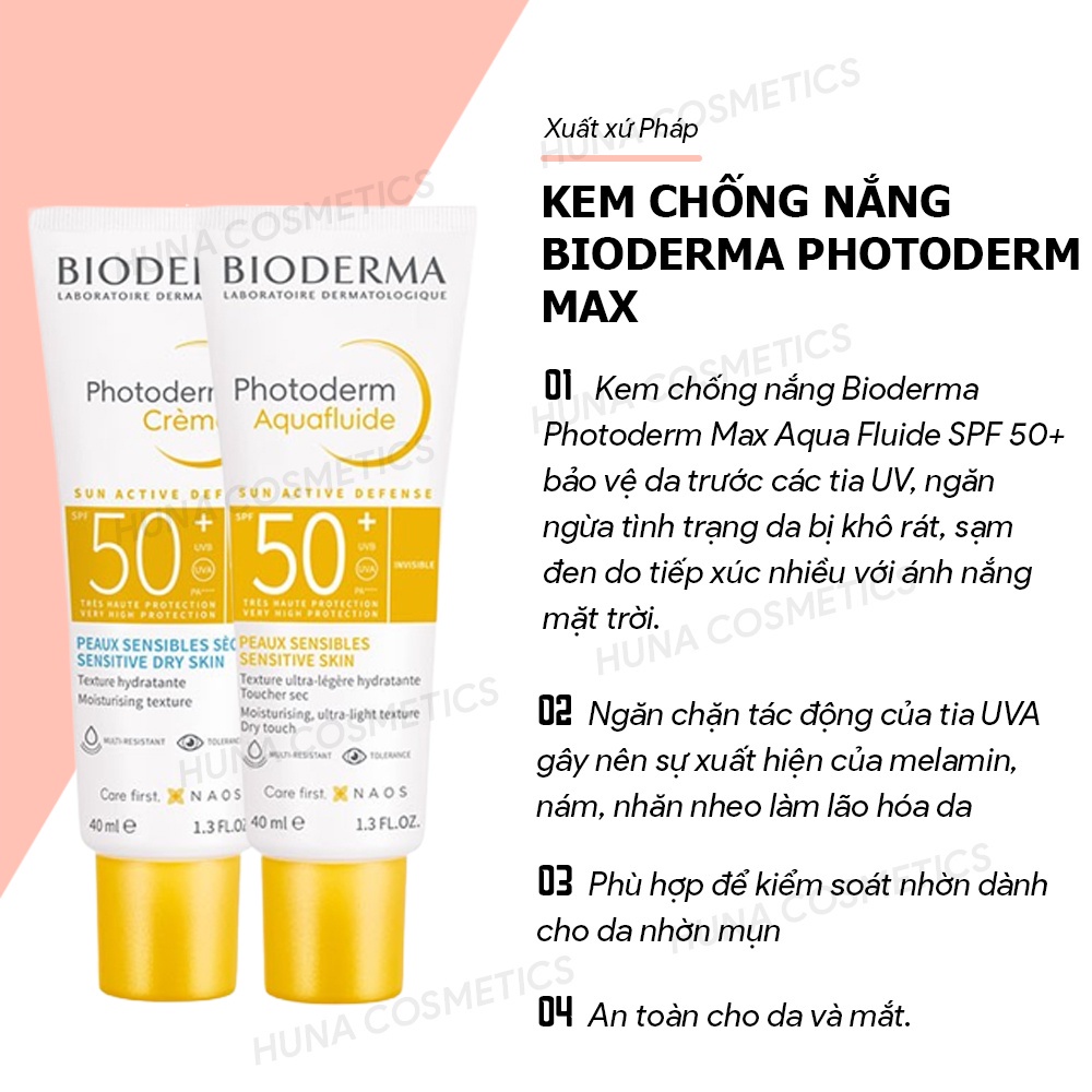 Kem chống nắng Bio Photoderm Aquafluide Creme SPF50+ 40ml