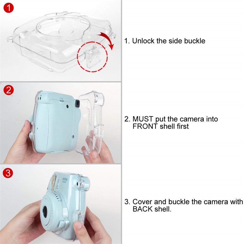 Túi Đựng Máy Ảnh Fujifilm Instax Mini 9 / 11 / 25 / 40 / 90 / LiPlay / EVO / SQ1 Bằng Nhựa Trong Suốt