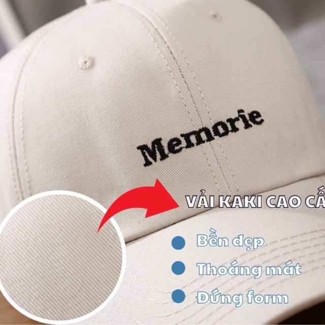 Mũ Lưỡi Trai Nón Kết Thêu Chữ Memorie And Forever Phong Cách Ulzzang Form Unisex Nam Nữ - Hazo