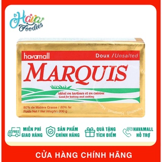 Bơ lạt không muối marquis 80% béo elle & vire 200gr