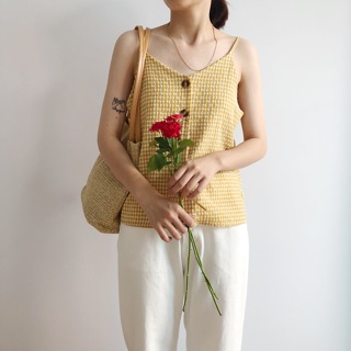 áo 2 dây kẻ ảnh thật tự chụp