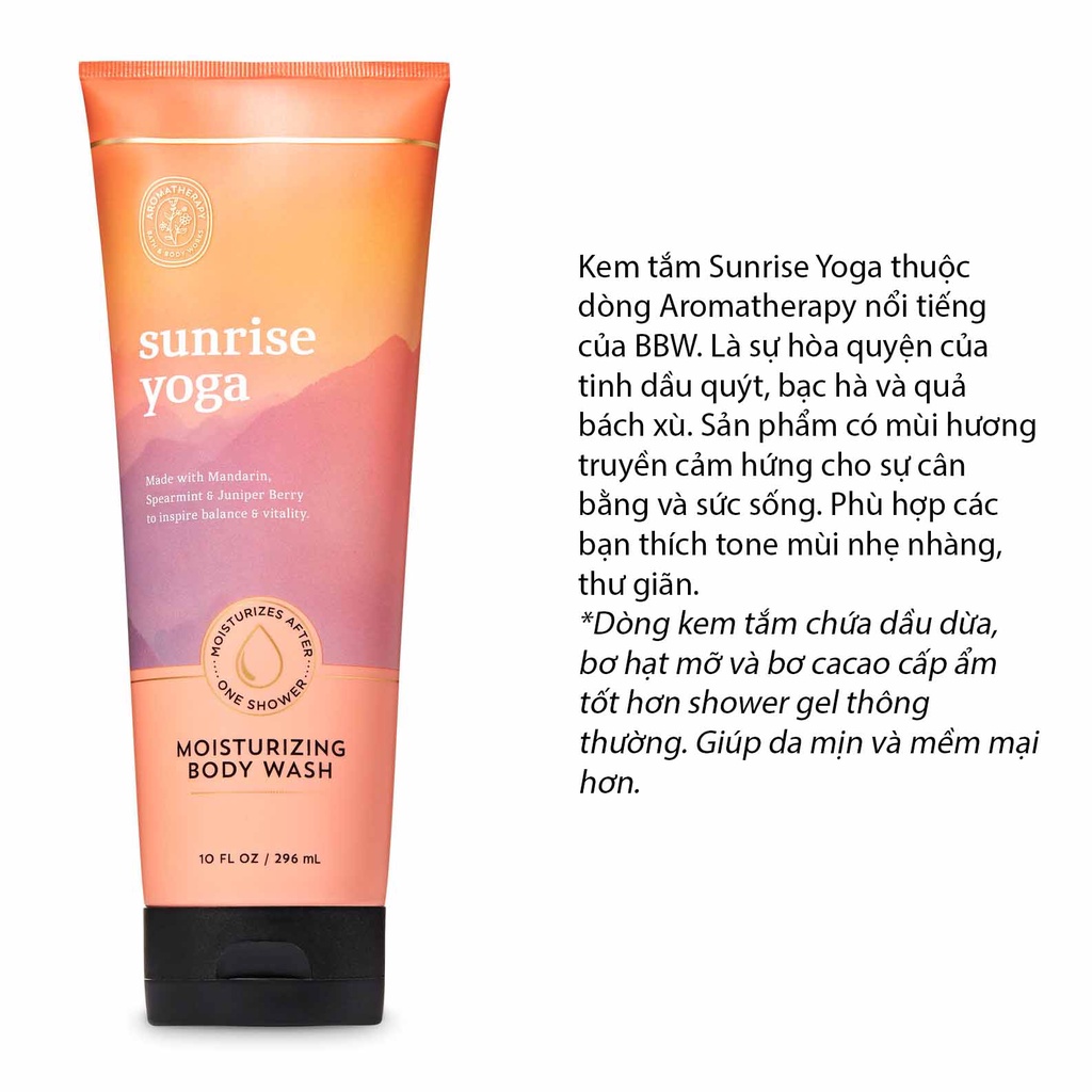Kem tắm Bath And Body Works Sunset Glow, A THOUSAND WISHES, Sunrise Yoga 296ml