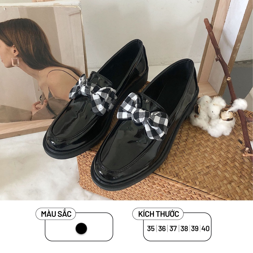 Giày Búp Bê Ulzzang Vintage, Giày Oxford Da Kèm 4 Phụ Kiện Đế Dày Phong Cách Retro Phiên Bản Hàn Quốc - Iclassy_shoes