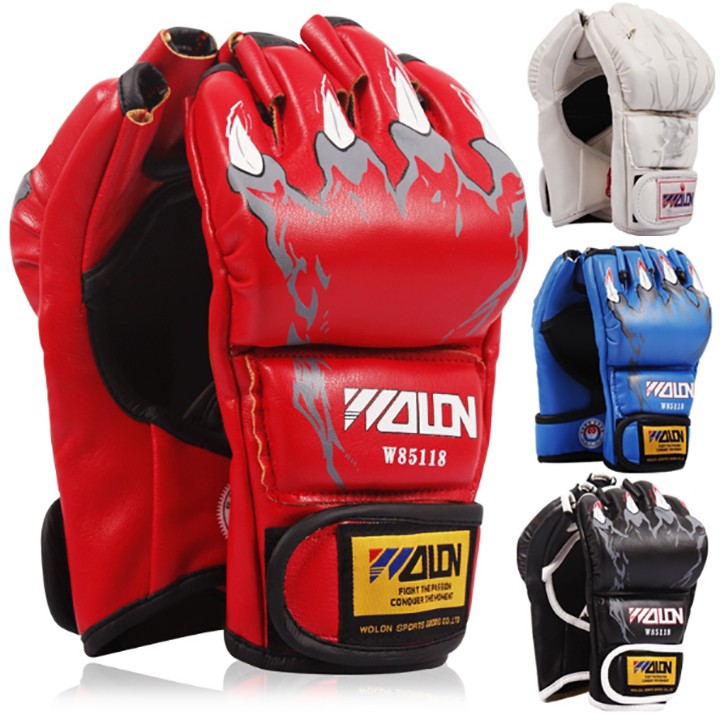 GĂNG TAY ĐẤM BỐC, GĂNG TAY BOXING HỞ NGÓN, GĂNG TAY MMA WOLON