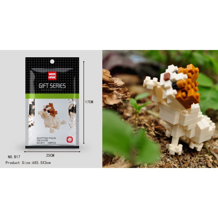 Đồ chơi lắp ráp mô hình động vật dễ thương legonano WISE HAWK B01-B26