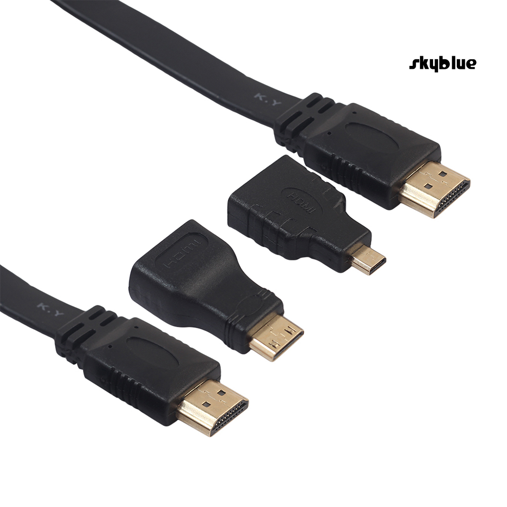 [SK]1.5M 1080P HD Cable HDMI-compatible to Mini Micro Adaptor Kit Set for Android Tablet PC TV