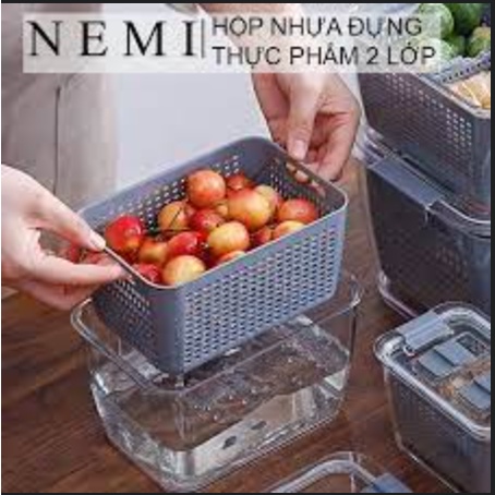 HỘP ĐỰNG ĐỒ BẢO QUẢN TỦ LẠNH - Bộ set 5 rổ hộp đựng đồ tủ lạnh đa năng thông minh cao cấp