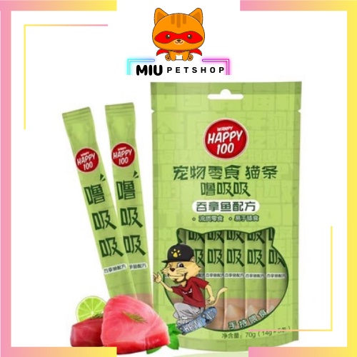Súp thưởng cho mèo Wanpy Happy 100, Súp thưởng cho mèo đủ vị túi 5 thanh