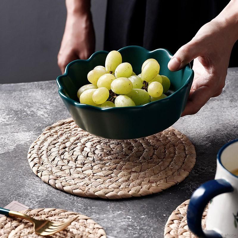 Tấm lót bàn ăn hình tròn bằng mây đan