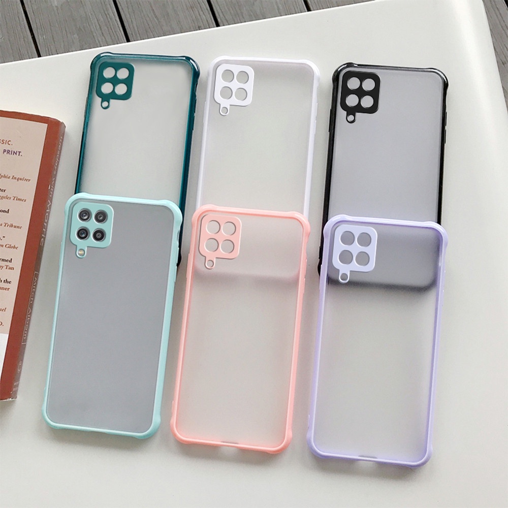 Ốp điện thoại silicone trong suốt nhám màu trơn chống sốc bảo vệ camera cho Samsung Galaxy A22 4G 5G A225F A226B 2021