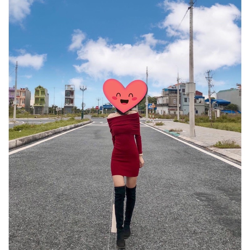 [ORDER] Váy len body trễ vai ảnh thật