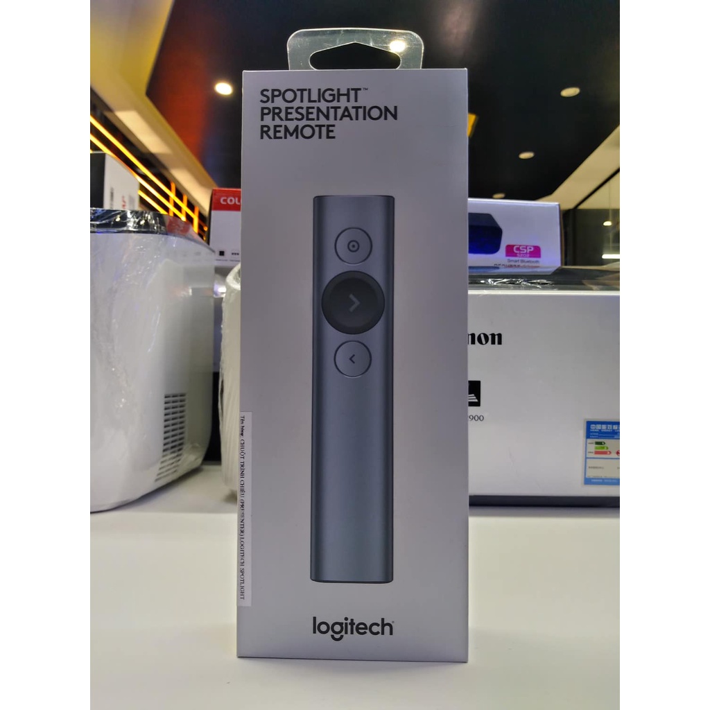 Bút trình chiếu Logitech Spotlight Presentation Remote (Xám đen)