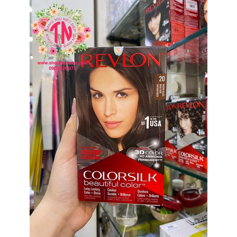 Thuốc nhuộm tóc Revlon Color Silk số 20 (Brown black -  Đen nâu)
