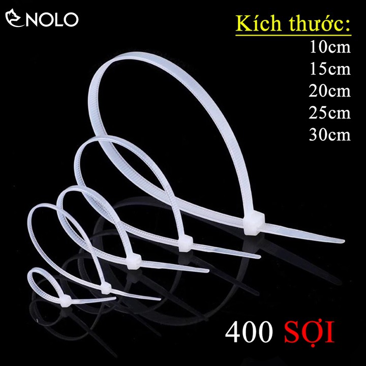 Combo 400 Sợi Dây Rút Nhựa Dây Thít Nhựa Túi Đủ Kích Thước Chiều Dài 10cm 15cm 20cm 25cm 30cm