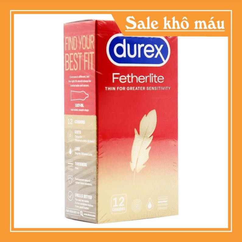 [Giá Tốt-Chính Hãng]Bao cao su Durex Fetherlite 12 bao siêu mỏng ( mỏng tựa bông hồng ) Love