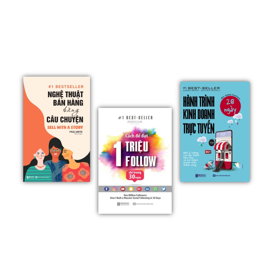Sách - Combo Nghệ Thuật Bán Hàng Bằng Câu Chuyện + Cách Để Đạt 1 Triệu Follow Chỉ Trong 30 Ngày + Hành trình kinh doanh