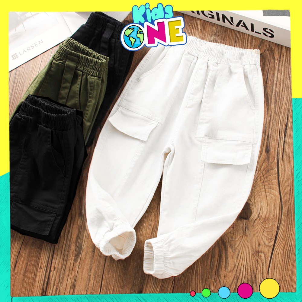 [Mã FASHIONXANH15 giảm 10K đơn 50K] Quần Dài Kaki Jogger Cho Bé Trai Và Bé Gái Size 8-25kg KidsOne [QKK02]