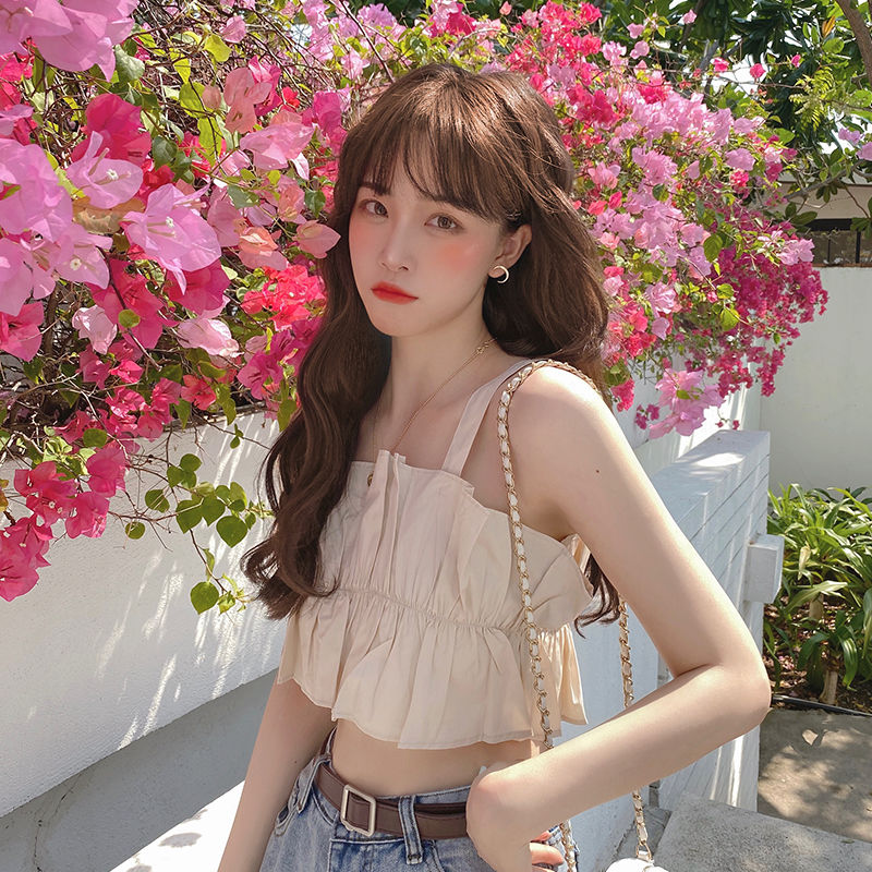 Áo Croptop Không Tay Thời Trang Phong Cách Mùa Hè Hàn Quốc Năng Động Dành Cho Nữ