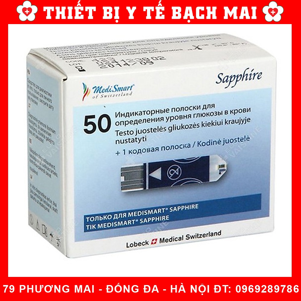 Que Thử MediSmart Sapphire - Thử Đường Huyết Tiểu Đường