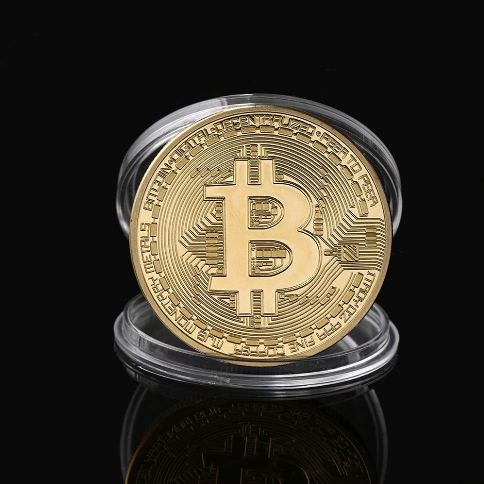 Đồng Xu Bitcoin Mạ Vàng 24K