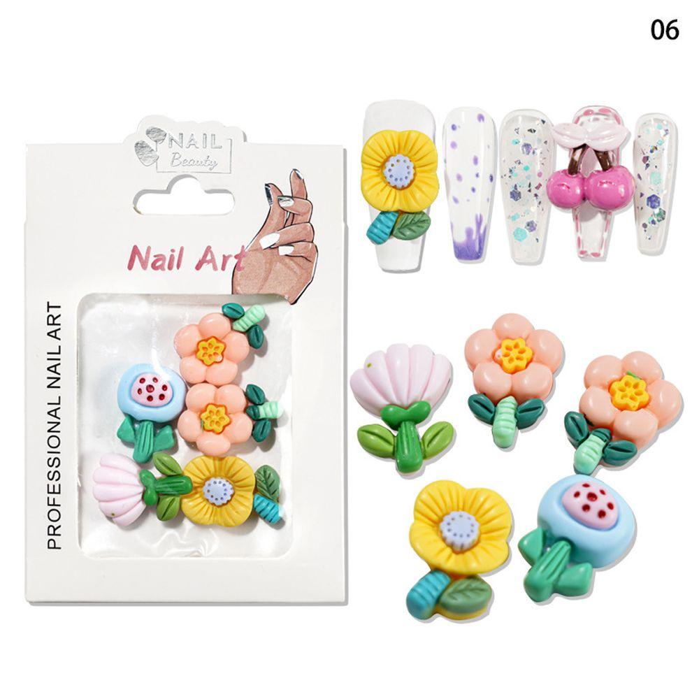 Phụ Kiện Trang Trí Móng Tay Hình Thỏ Và Hoa Hoạt Hình DIY