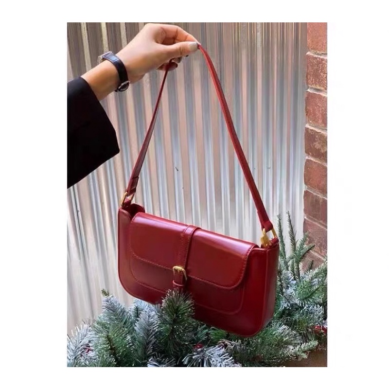 [SẴN ] Túi xách nữ màu đỏ dáng bì thư form cứng_túi xách nữ đỏ khoá vàng _TX20