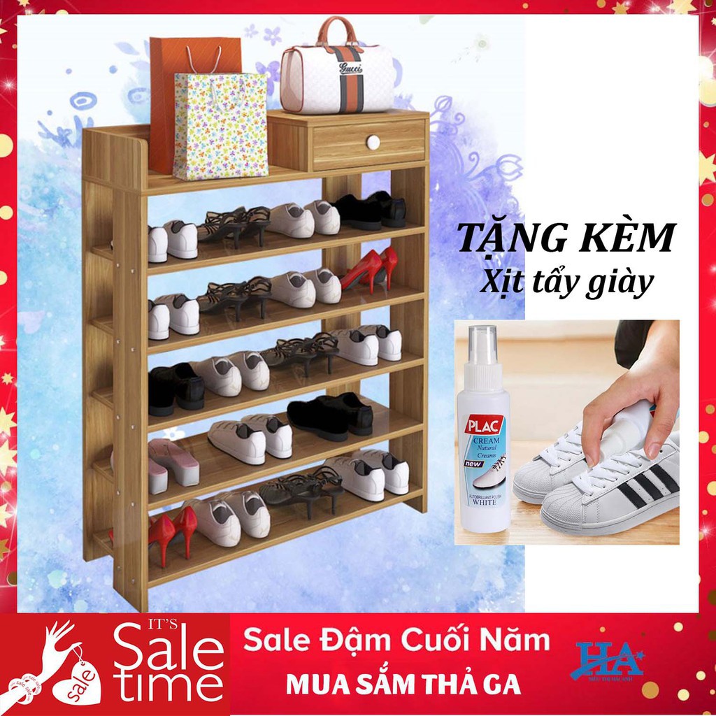 Kệ giày gỗ 4 tầng cao cấp có ngăn kéo GDTRUONG29 TNMART