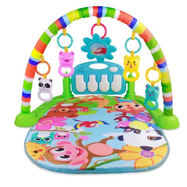 Thảm Đồ Chơi Cho Bé Có Bàn Phím Piano Phát Nhạc, Khỉ Xanh Mẫu Mới 2020