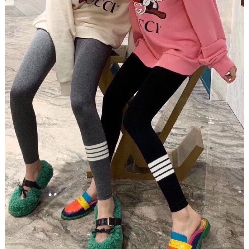 QUẦN LEGGING TĂM LEN 3 SỌC CẠP CAO GEN BỤNG