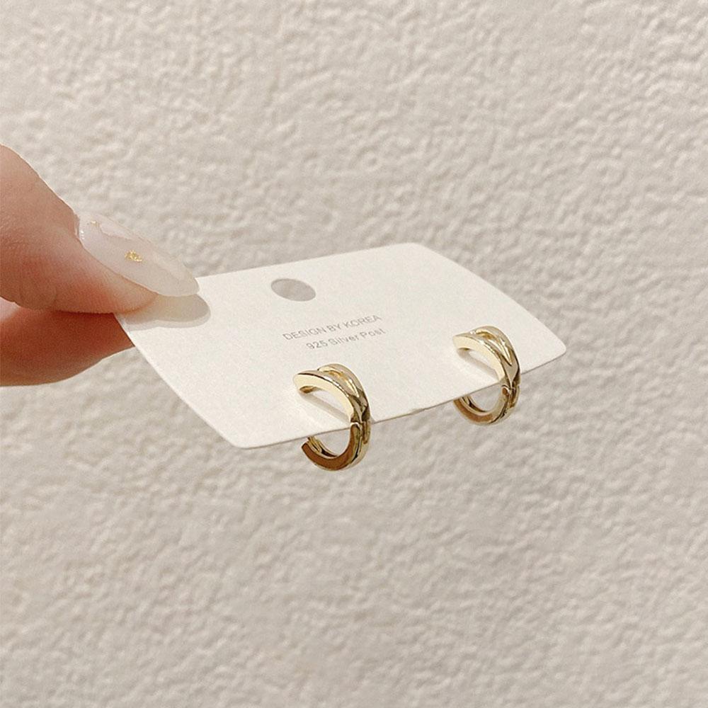 FORBETTER Bông Tai Hình Tròn Thiết Kế Đơn Giản Tinh Tế Thời Trang Cho Nữ