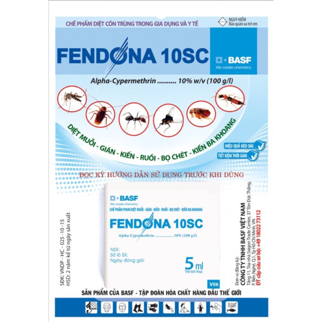 Diệt - Muỗi, Gián, Kiến - Gói FENDONA 10SC 5ml