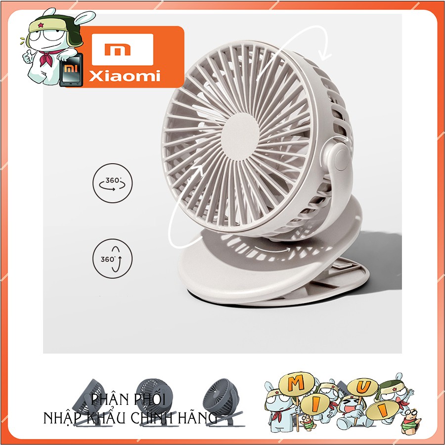 Quạt Solove F3 Kẹp, quay 360 độ tích điện chính hãng xiaomi | BigBuy360 - bigbuy360.vn