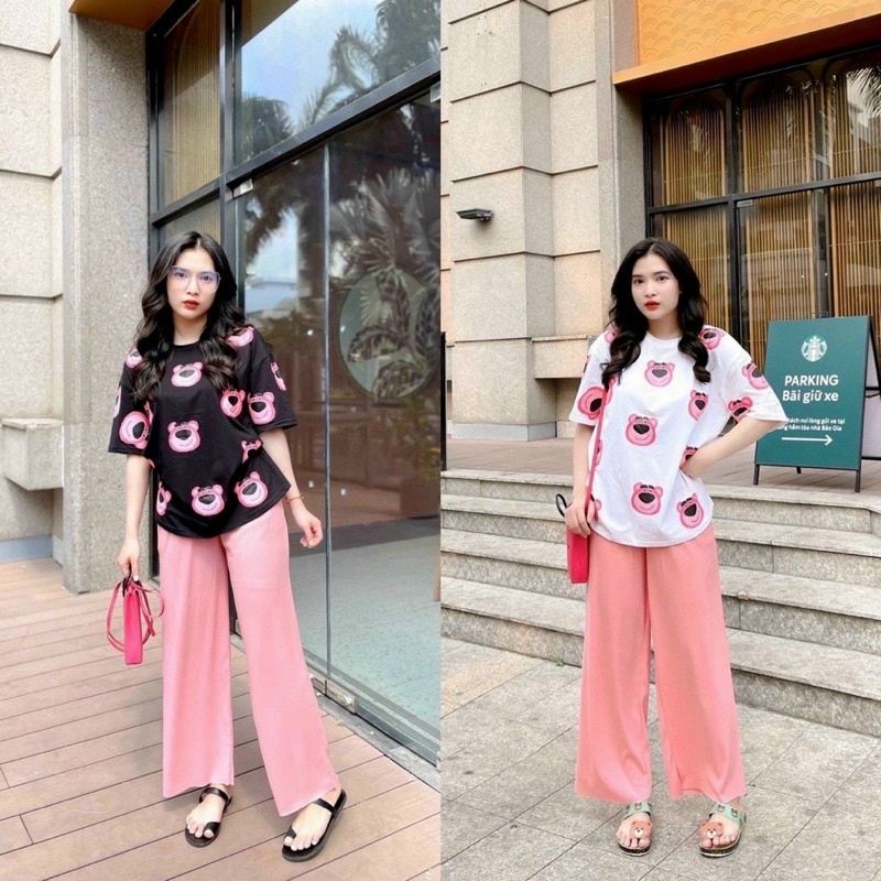 👏👏set gấu + quần dập li thun