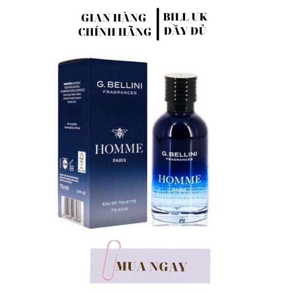[ CHÍNH HÃNG + BILL ] Nước Hoa Nam G.Bellini HOMME PARIS EDT 75ml