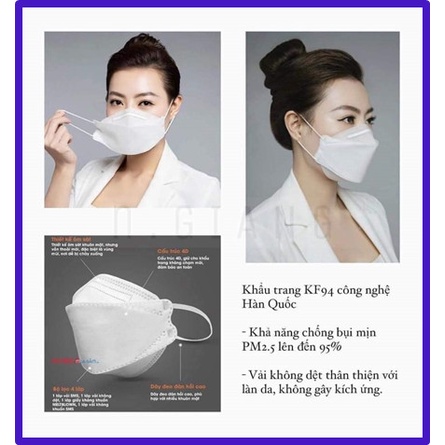Khẩu trang KF94 , Khẩu trang 4D HD MASK AN PHONG túi 10 chiếc sản xuất theo công nghệ hàn quốc