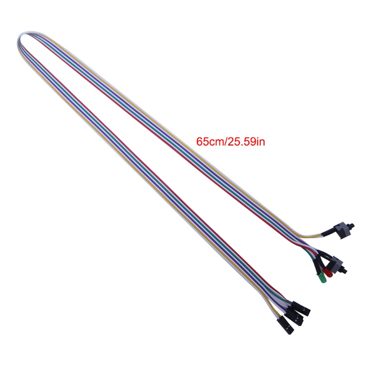 Dây Cáp Nguồn Bo Mạch Chủ Atx Máy Tính Có Công Tắc On / Off / Reset Với Đèn LED 25.6 ''