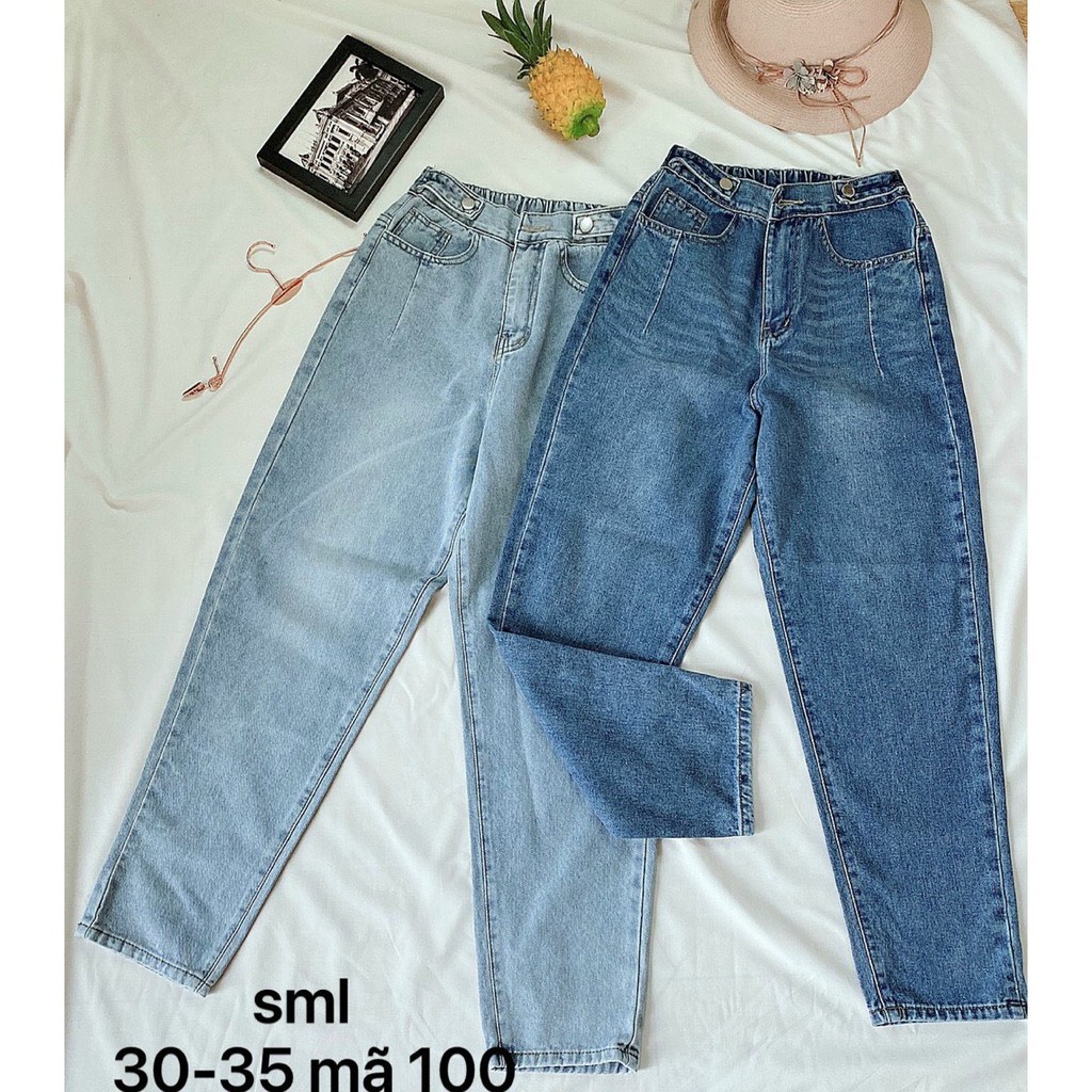 Quần Baggy Nữ Quần Baggy Jean Nữ Size Đại Lưng Thun Từ 40kg Đến 80kg Hàng VNXK Bigsize MS100