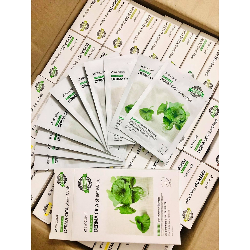 Mặt Nạ Dưỡng Trắng Da  3W Clinic Essential Up Sheet Mask 25ml Tinh Chất Thiên Nhiên Dùng Cho Mọi Loại Da