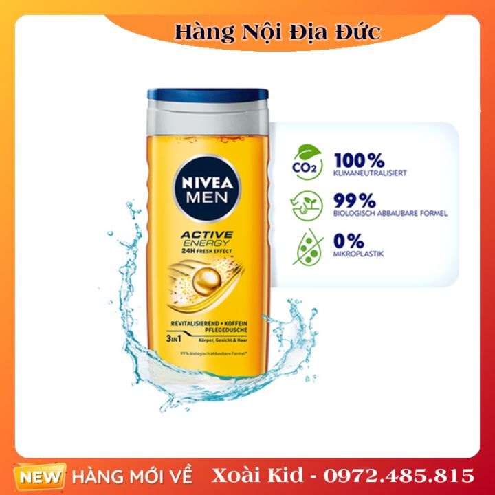 Nivea Men- Sữa Tắm, Dầu Gội Nam – Nội địa Đức