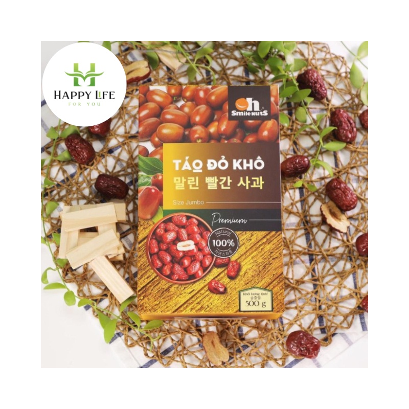 Táo đỏ Tân Cương, táo tàu đỏ thượng hạn size jumbo 500g - Happy Life 4U