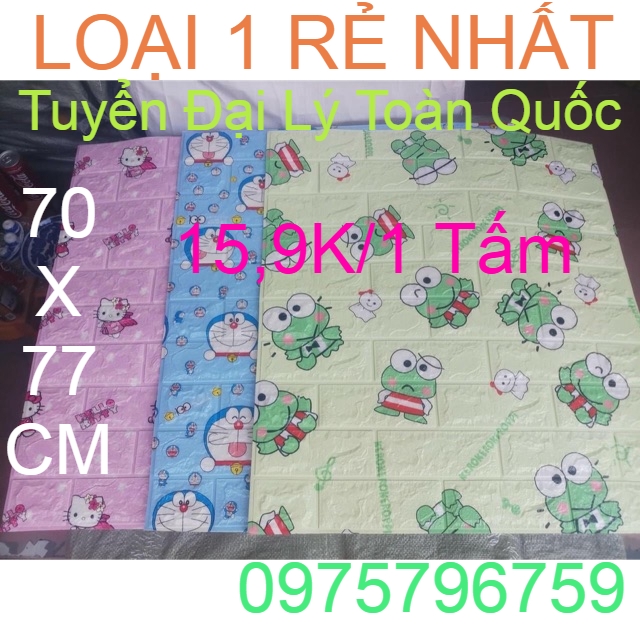 [Free Ship] XỐP DÁN TƯỜNG HOẠT HÌNH DORAEMOM, HELLOKITTY LOẠI 1