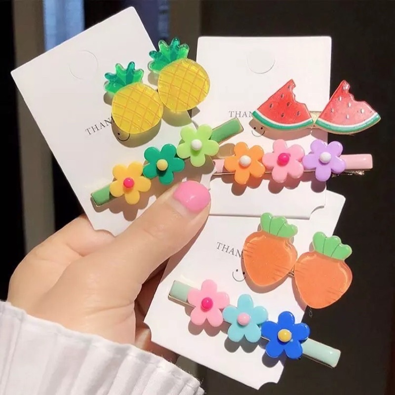 Set 2 Kẹp Tóc Trái Cây & Hoa