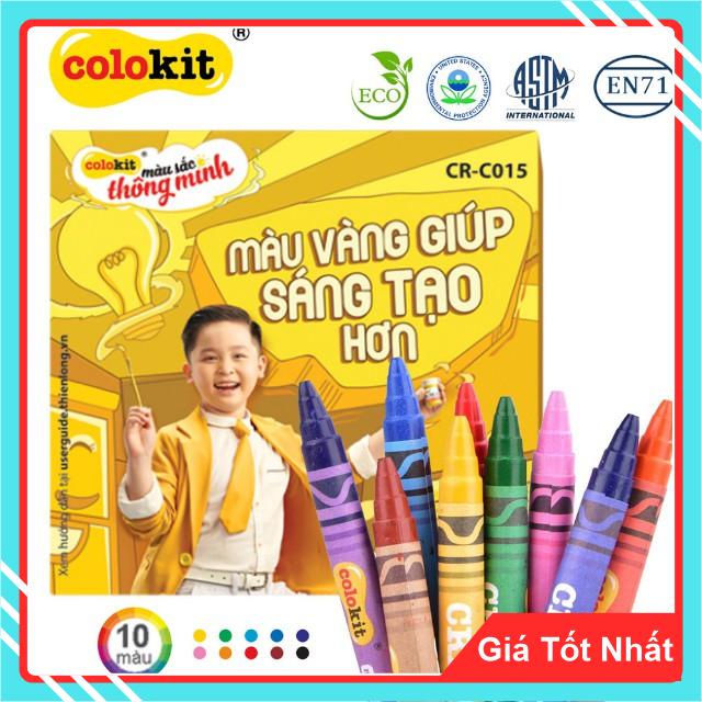 Sáp Màu Colokit Thiên Long CR-C015 (10màu/Hộp) - Màu Vẽ An Toàn, Không Độc Hại