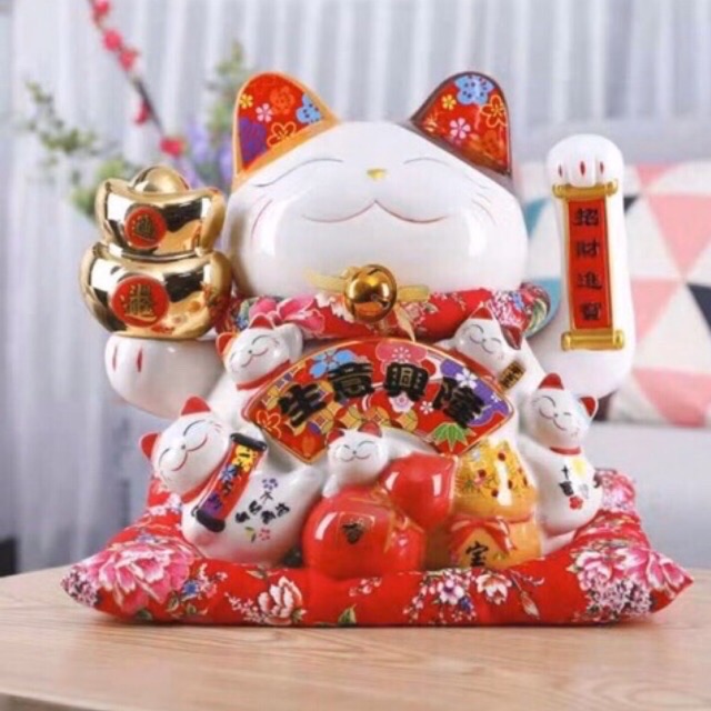 Mèo thần tài, mèo may mắn, mèo tài lộc Neko maneki( nhiều size, nhiều mẫu)