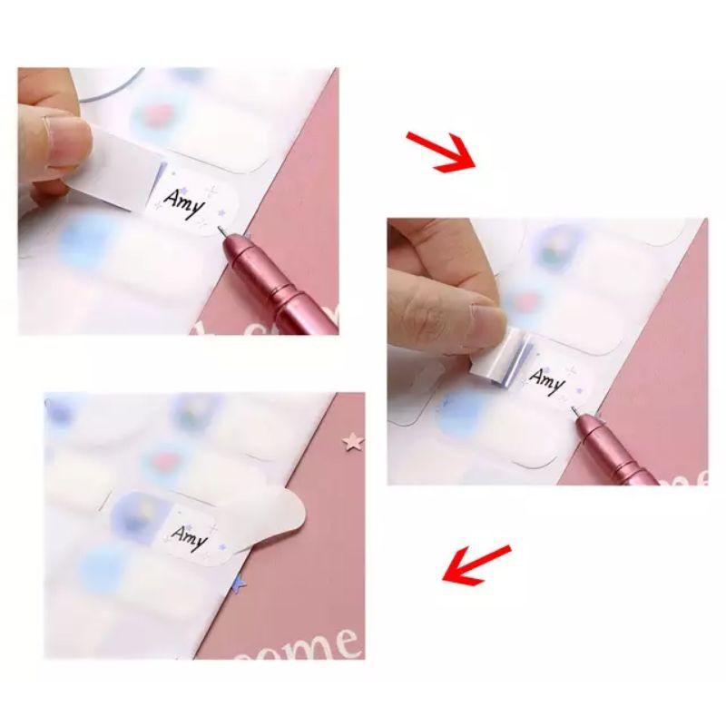 Name Sticker tự viết. Tem dán tên tự dính. Tem cá nhân đánh dấu tên lên đồ dùng