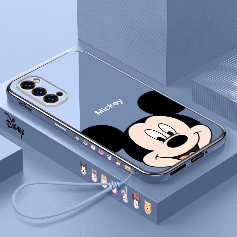 DISNEY Ốp điện thoại in hình Mickey có dây đeo cho SAMSUNG A22 A52 A32 A72