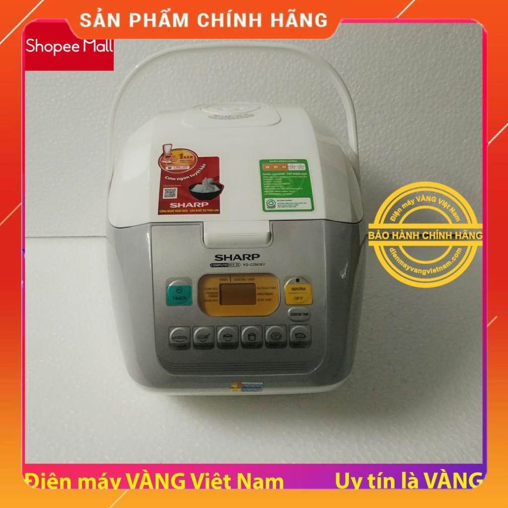Nồi Cơm Điện Tử Thái Lan Sharp 1.8 Lít KS-COM18V Hàng Công Ty