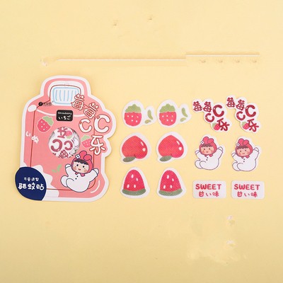 Set miếng dán sticker decal sổ vở hình nước trái cây chất liệu vải Tom House ST32