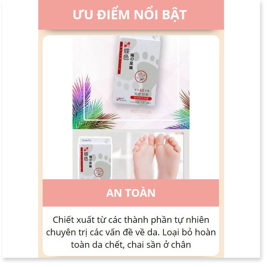 Miếng dán Ủ Lòng Bàn Chân Tái Tạo Da Butterfly (Combo 2 bộ)